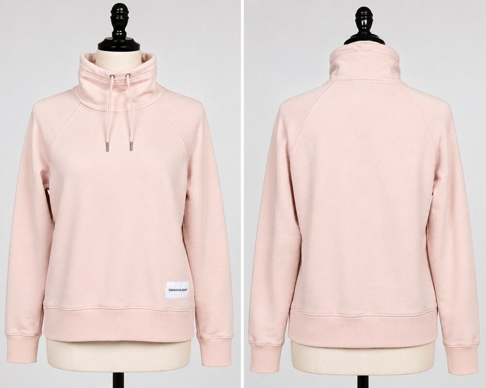 Calvin Klein Jeans Women’s Pink Funnel Neck Pullover Sweatshirt Size S